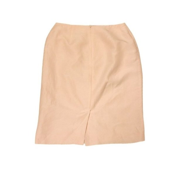 Vtg Oscar de la Renta Skirt Sz 8 Blazer Sz 6 Pale Pink Silk Linen Skirt Suit - Picture 9 of 15